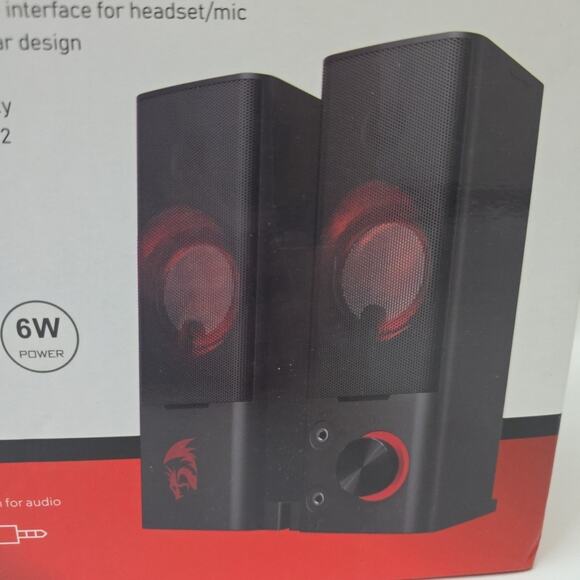 Redragon GS550 PC Gaming Speakers 2.0 Channel Desktop Computer Sound Bar Compact - Picture 2 of 8